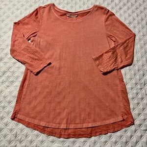 Woolrich Coral Long Sleeve Crewneck 100% Cotton Tee Size S